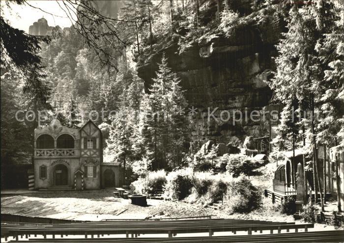 Rathen Saechsische Schweiz Kurort Felsenbuehne