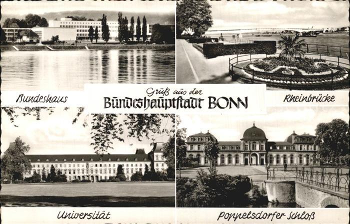 Bonn Rhein Bundeshaus Rheinbruecke Universitaet Poppelsdorfer Schloss
