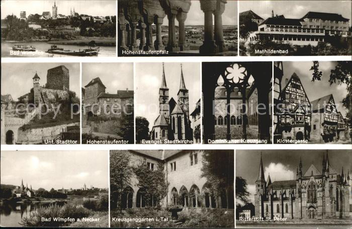 Bad Wimpfen Hohenstaufenpfalz Mathildenbad Unt Stadttor Hohenstaufentor Ev Stadt