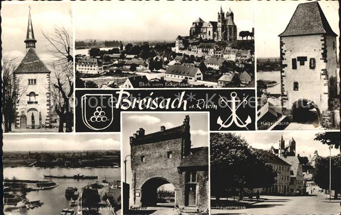 Breisach Rhein Radbrunnen Muenster Hagenbachturm Blick ins Elsass Kapftor Haupts