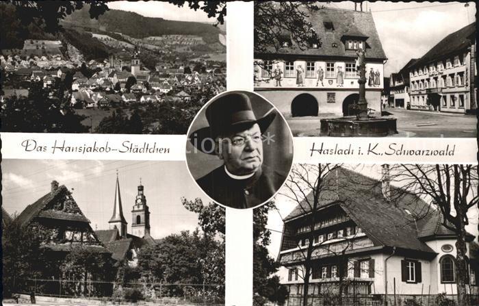 Haslach Kinzigtal Total Dorfbrunnen Kirche Schwarzwaldhaus