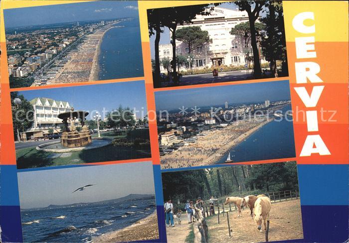 Cervia Strandpartien Brunnen Pferdekoppel Hotel