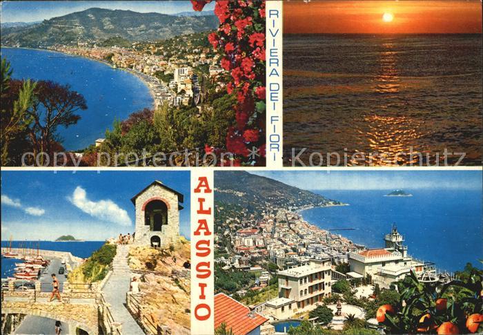 ALAssIO Savona Liguria IT Riviera dei Fiori Panorama Sonnenuntergang