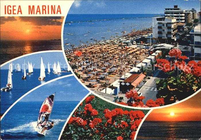 Igea Marina Strand Segelregatta Sonnenuntergang