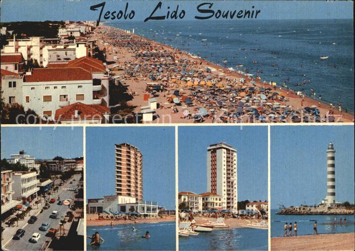 Lido di Jesolo Strand Strassenpartie Hotels Leuchtturm