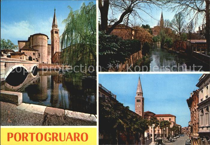 Portogruaro Kirche Bruecke Strassenpartie