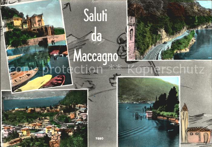 Maccagno Varese Hafenpartie Panorama Uferstrasse