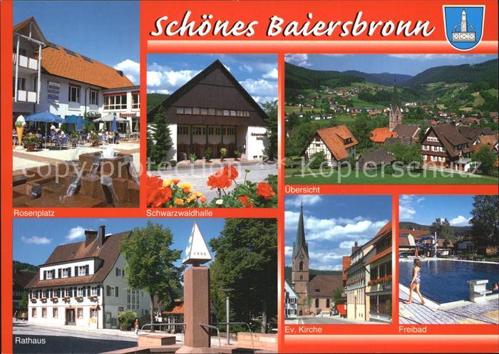 Baiersbronn Schwarzwald Rosenplatz Schwarzwaldhalle Total Rathaus Ev Kirche Frei