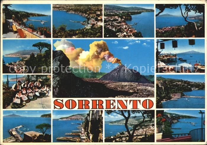 Sorrento Campania Total und Teilansichten Vulkanausbruch Trachtengruppe
