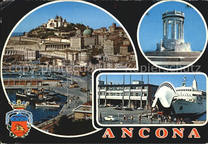 Ancona Marche Hafenpartie Faehre Tempel