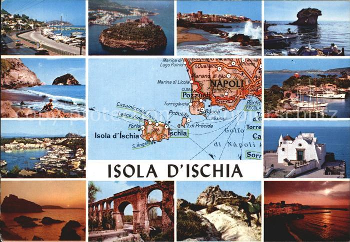 Isola d Ischia Teilansichten uebersichtskarte