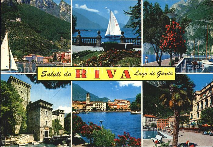 Riva del Garda Teilansichten Schloss Promenade Hafen