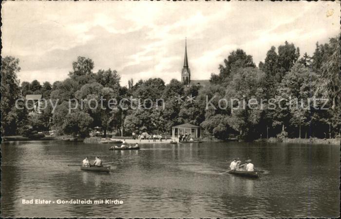 Bad Elster Gondelteich mit Kirche