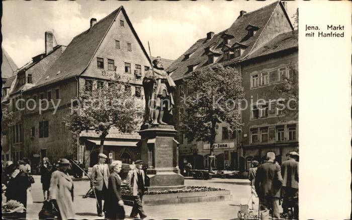 Jena Markt mit Hanfried-Denkmal