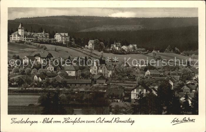 Finsterbergen Blick vom Hainfelsen zum Rennsteig