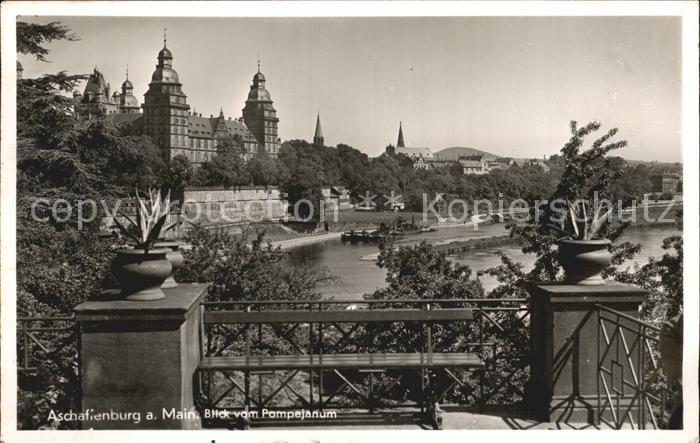 Aschaffenburg Main Blick vom Pampejanum
