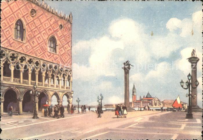 Venezia Venedig Piazzetta e Palazzo Ducale Kuenstlerkarte