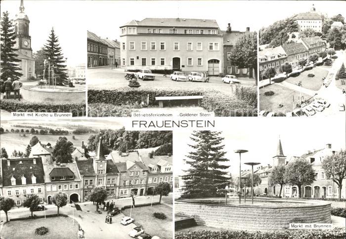 Frauenstein Sachsen Ferienheiim Goldener Stern Markt Brunnen