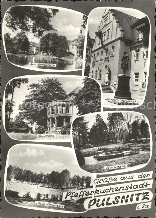 Pulsnitz Sachsen Pfefferkuchenstadt Schlossteich Heilstaette Rietscheldenkmal