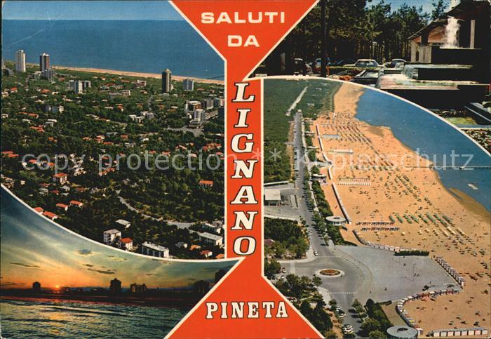 Lignano Pineta Fliegeraufnahme Strand