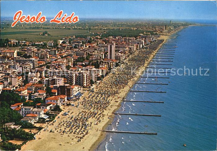 Jesolo Fliegeraufnahme mit Strand