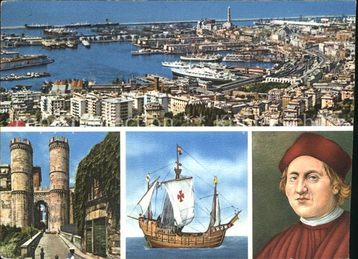 Genova Genua Liguria Fliegeraufnahme Hafen Torri Porta Soprana Cristoforo Colomb