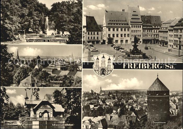 Freiberg Sachsen Obermarkt Scheringerpark Donatsturm