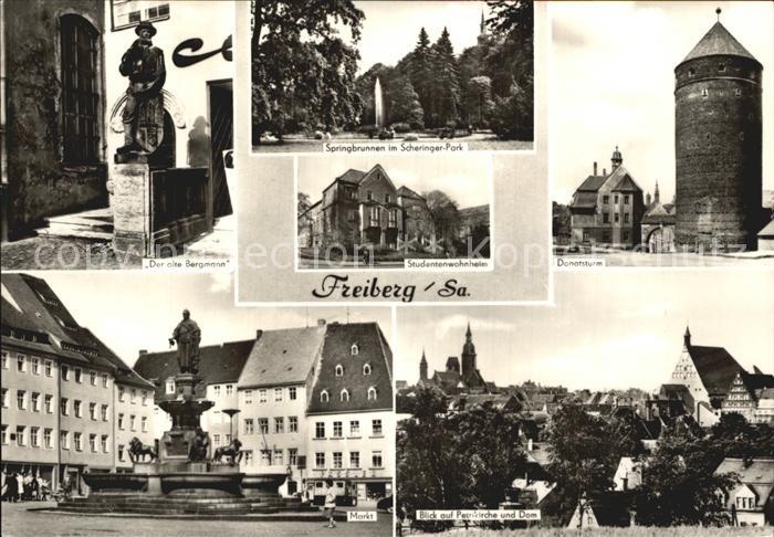 Freiberg Sachsen Donatsturm  Bergmann-Denkmal Scheringer-Park