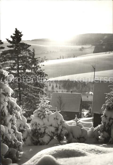 Erlbach Vogtland Haeuer tief verschneit