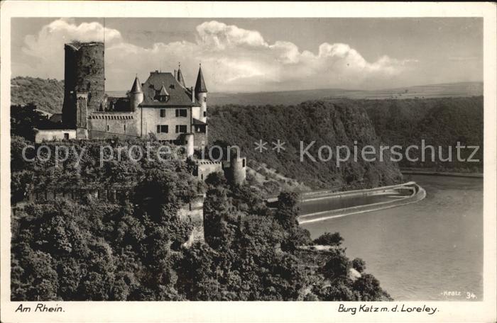Bingen Rhein Burg Katz mit der Loreley
