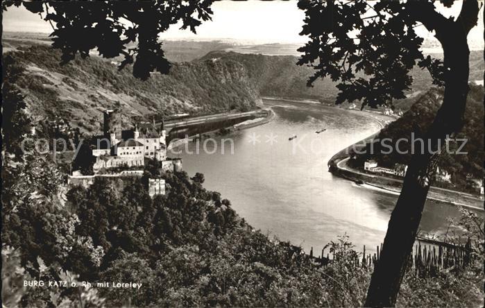 Bingen Rhein Burg Katz mit der Loreley
