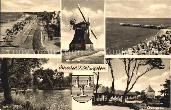 Kuehlungsborn Ostseebad Strand Seebruecke Windmuehle Karpfenteich Konzertgarten