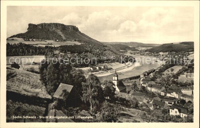 Koenigstein Saechsische Schweiz mit Lilienstein