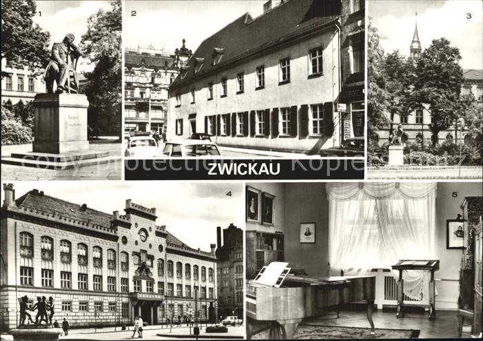 Zwickau Sachsen Robert Schumann Denkmal Haus und Gedenkzimmer Anlagen am Schwane