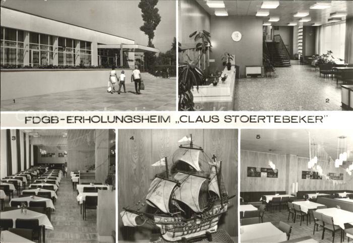 Zingst Ostseebad FDGB Erholungsheim Claus Stoertebeker Empfang Speisesaal Kogge