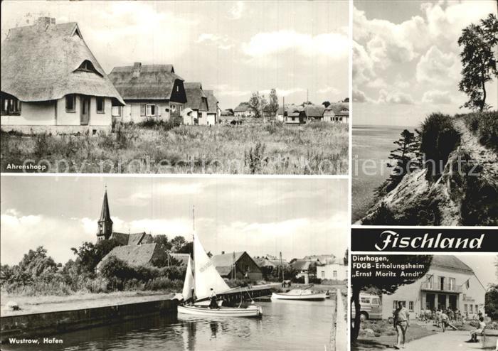 Ahrenshoop Ostseebad mit Wustrow Hafen Dierhagen FDGB Erholungsheim Ernst Moritz