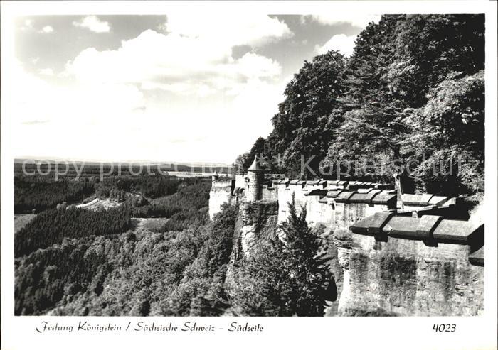 Koenigstein Saechsische Schweiz Festung Koenigstein Suedseite
