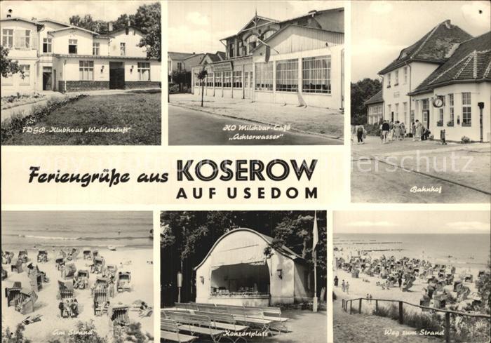 Koserow Ostseebad Usedom FDGB Klubhaus Waldesduft HO Milchbar Cafe Achterwasser