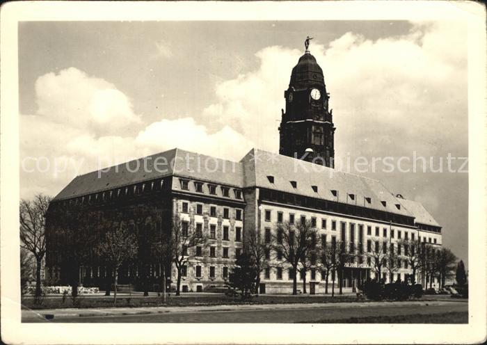 DRESDEN Elbe Rathaus Wiederaufbau
