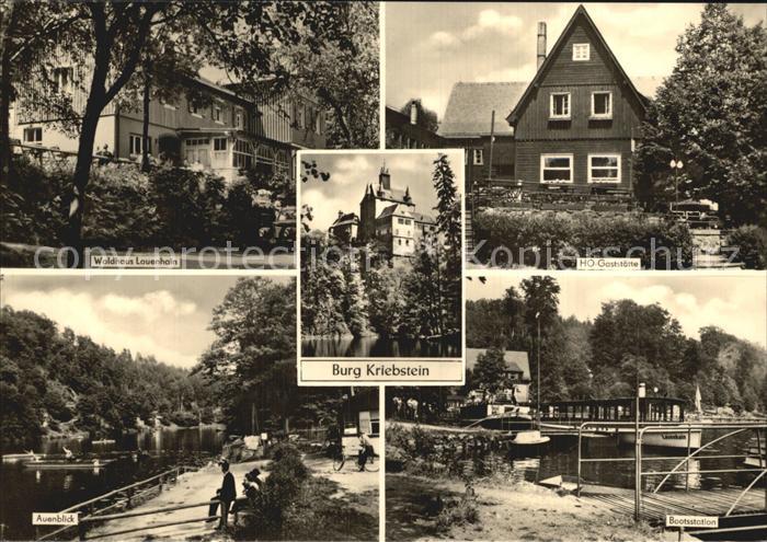 Kriebstein Waldhaus Lauenhain HO Gaststaette Burg Kriebstein Auenblick Bootsstat