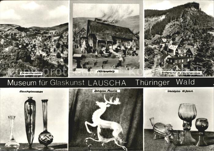 Lauscha Total Huettenplatz Unterland im Lauschenstein Rauchglasvasen Hohlglas Pl