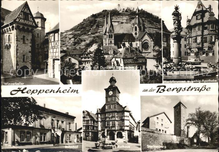 Heppenheim Bergstrasse Winzerkeller Dom und Starkenburg Marktbrunnen Liebig Apot