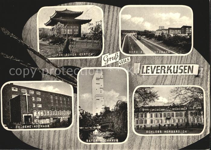 LEVERKUSEN  CITY Japan Garten Bergische Autobahn Ev Gemeindehaus Bayer Hochhaus