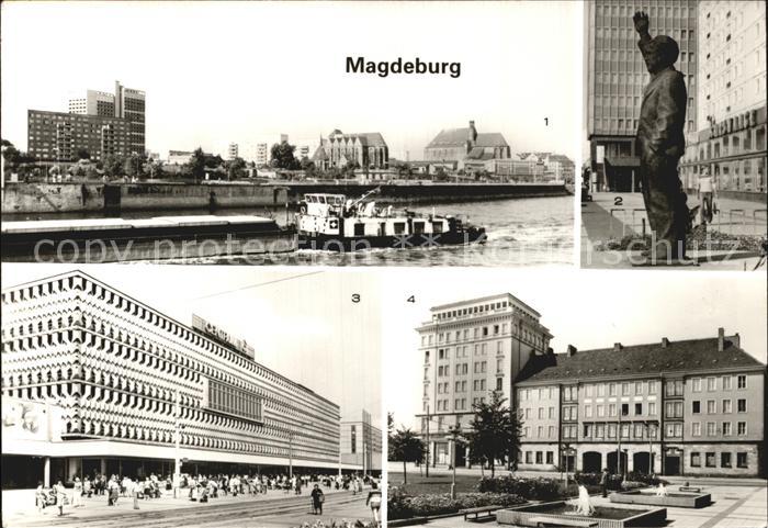 MAGDEBURG  CITY Elbeblick Erich Weinert Denkmal Centrum Warenhaus Hartstrasse Ra