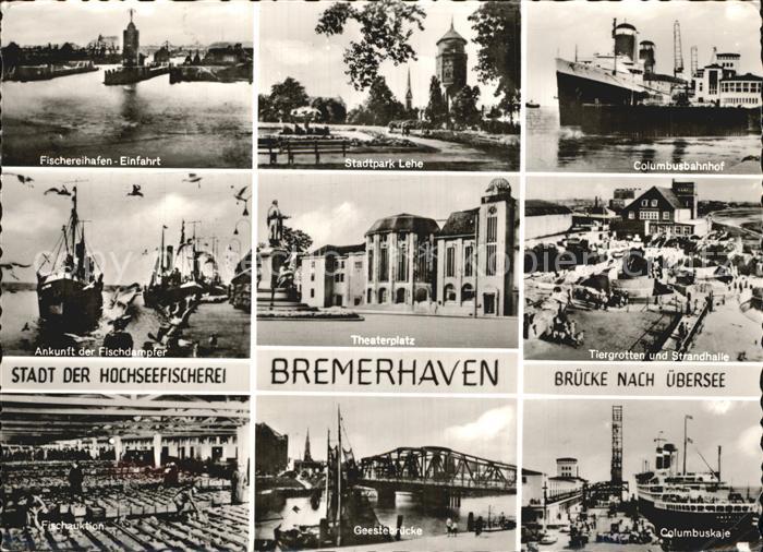 Bremerhaven Fischereihafen Stadtpark Lehe Columbusbahnhof Fischdampfer Theaterpl