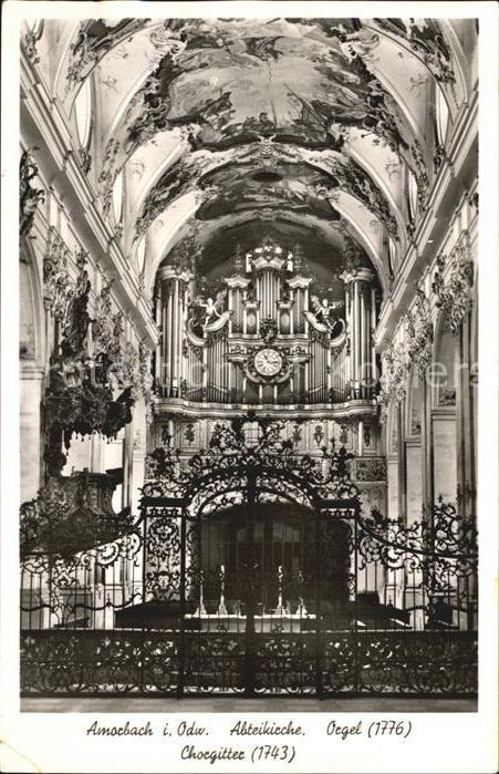 Kirchenorgel Amorbach Odenwald Abteikirche Chorgitter