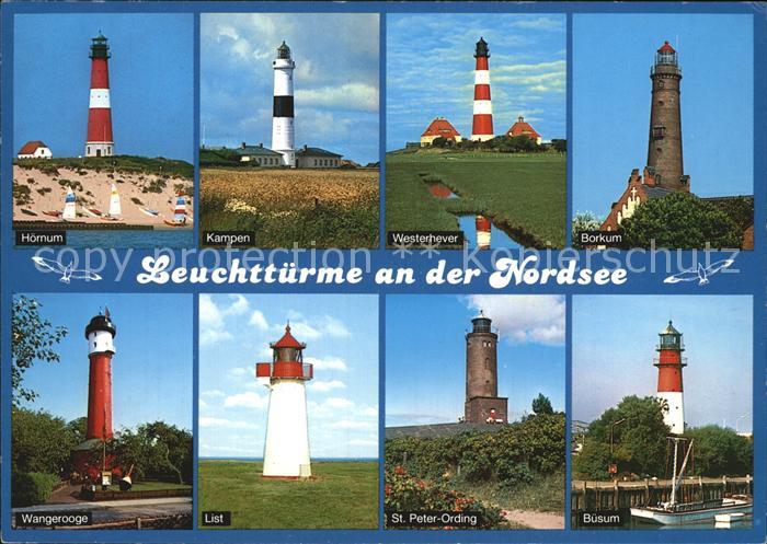 Leuchtturm Lighthouse Nordsee Hoernum Wangerooge Kampen List Buesum