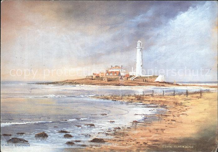 Leuchtturm Lighthouse St. Marys Lighthouse Kuenstlerkarte Edwin Blackburn