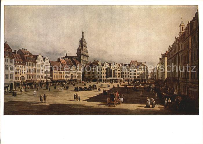 Kuenstlerkarte B. Bellotto Canaletto Altmarkt Dresden