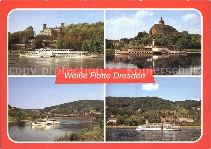 Dampfer Seitenrad Weisse Flotte Dresden Motorschiff Oberelbe